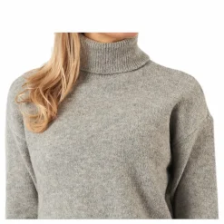 Skyla Ls Roll Neck Wool Knit Grey