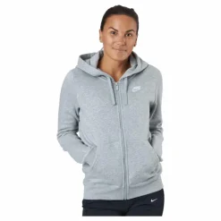 Sportswear Club Fleece Women's Full-Zip Hoodie DK GREY HEATHER/WHITE
