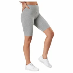 Sportswear Essential Women's Mid-Rise Bike Shorts DK GREY HEATHER/WHITE