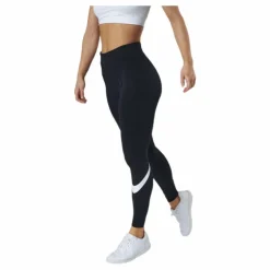 Sportswear Essential Women's Mid-Rise Swoosh Leggings BLACK/WHITE