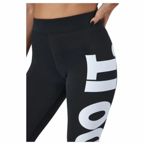 Sportswear Essential Women's High-Waisted Graphic Leggings BLACK/WHITE