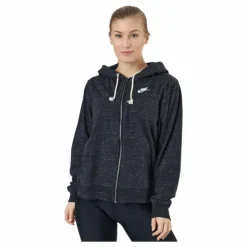 Sportswear Gym Vintage Women's Full-Zip Hoodie BLACK/WHITE