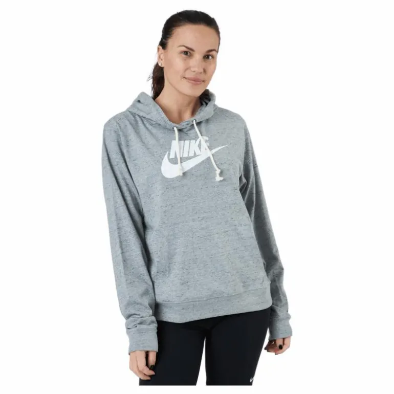 Sportswear Gym Vintage Women's Pullover Hoodie DK GREY HEATHER/WHITE