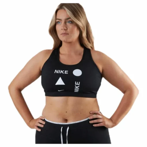 Swoosh Icon Clash Bra Plus White/Black