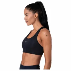 Swoosh Women's Medium-Support 1-Piece Pad Sports Bra BLACK/WHITE