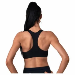 Swoosh Women's Medium-Support 1-Piece Pad Sports Bra BLACK/WHITE