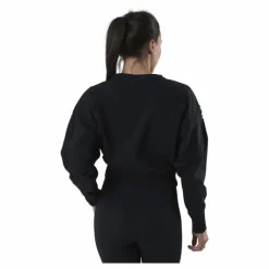 Therma Cropped Fleece LS Crew Black