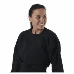 Therma Cropped Fleece LS Crew Black