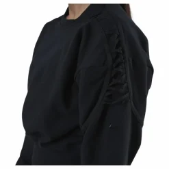Therma Cropped Fleece LS Crew Black