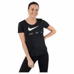 Top SS Swoosh Run White/Black