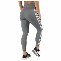 Train Essentials 3-Stripes High-Waisted 7/8 Leggings Dark Grey Heather