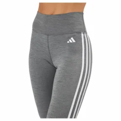 Train Essentials 3-Stripes High-Waisted 7/8 Leggings Dark Grey Heather