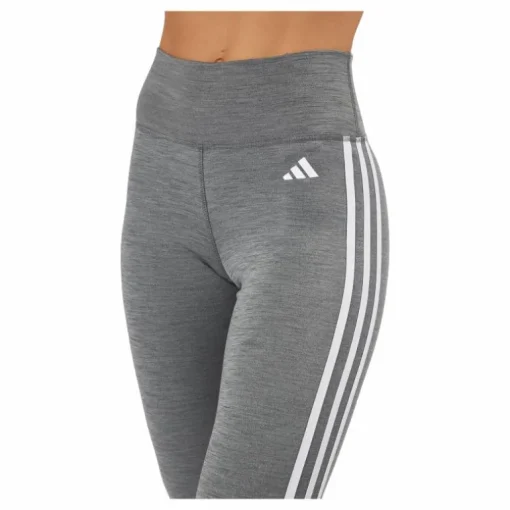 Train Essentials 3-Stripes High-Waisted 7/8 Leggings Dark Grey Heather