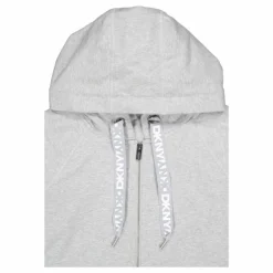 Two Tone Logo Drawcord Zip Hoo Pearl Grey Heather