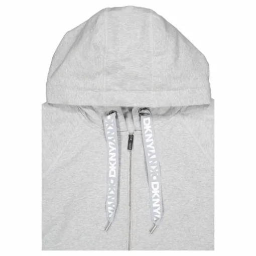 Two Tone Logo Drawcord Zip Hoo Pearl Grey Heather