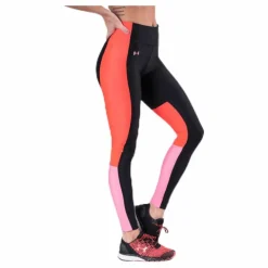 UA HG Armour Perforation Inset Leggings Black