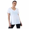 URBAN V Neck Hi Low Tee White