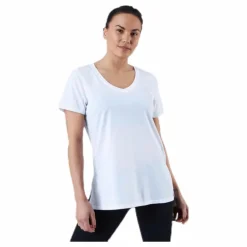 URBAN V Neck Hi Low Tee White