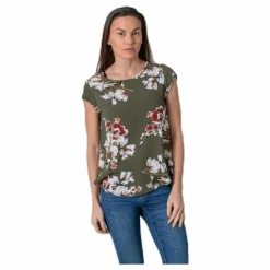 Vic Ss Aop Top Wvn Black