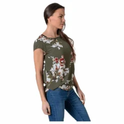 Vic Ss Aop Top Wvn Black