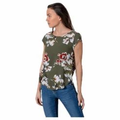 Vic Ss Aop Top Wvn Black