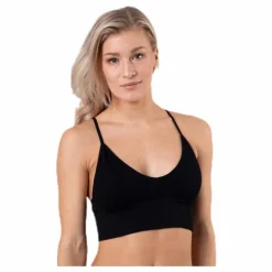 Vicky Rib Seamless V-Neck Top Black