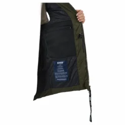 W. Generous Hip Length Vest Dark Army