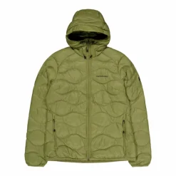 W Helium Down Hood Jacket Snap Green