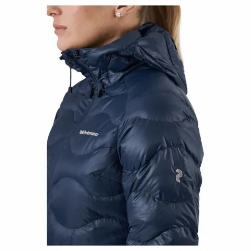 W Helium Down Hood Jacket Blue Shadow