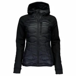 W Helium Down Hybrid Hood Black