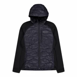 W Helium Down Hybrid Hood Black