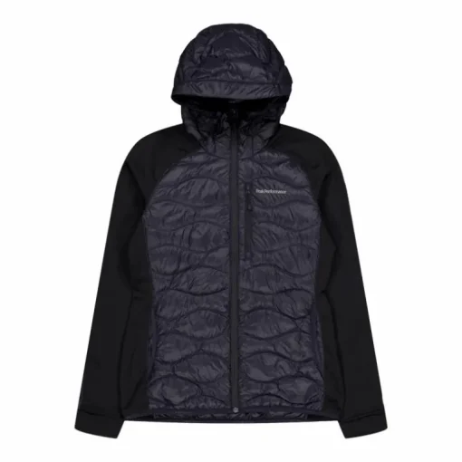 W Helium Down Hybrid Hood Black