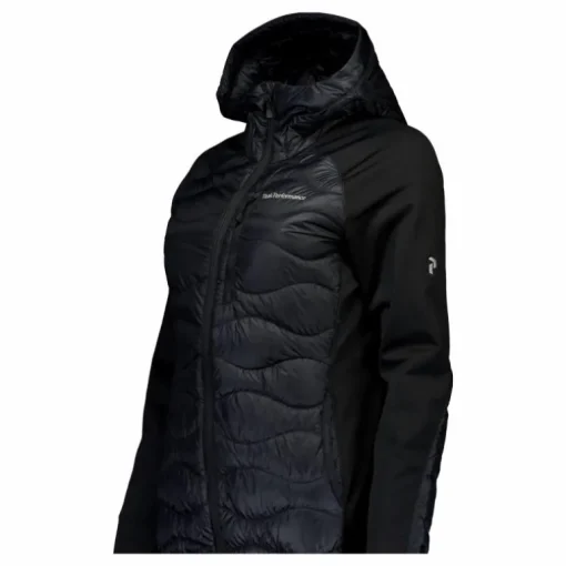 W Helium Down Hybrid Hood Black