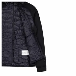 W Helium Down Hybrid Hood Black