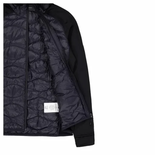 W Helium Down Hybrid Hood Black