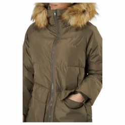 W. Loose Fur Hood Coat Mole