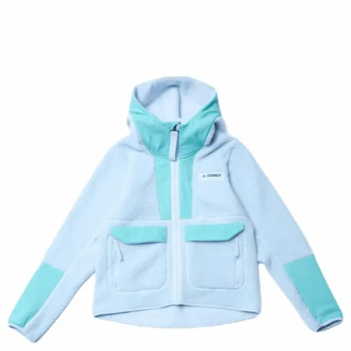 W Terrex Sherpa Fullzip Fleece Acid Mint / Halo Blue