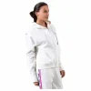 Woven Logo Tape Zip Hood White