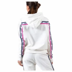 Woven Logo Tape Zip Hood White