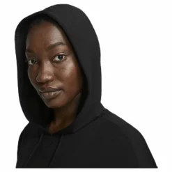 Yoga Jersey Crop Hoodie Black